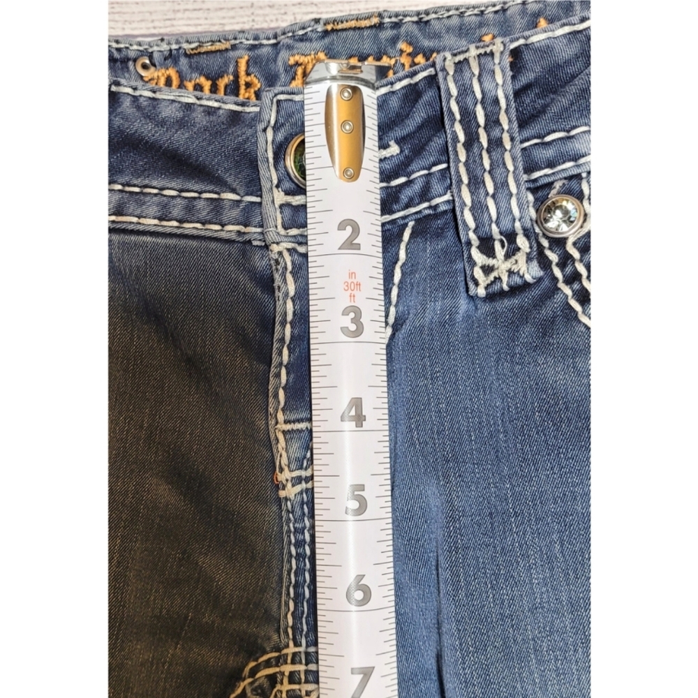 Rock Revival Women’s AIDA Skinny Jeans Low Rise Denim Rhinestone Dark Wash 26 - Picture 10 of 14